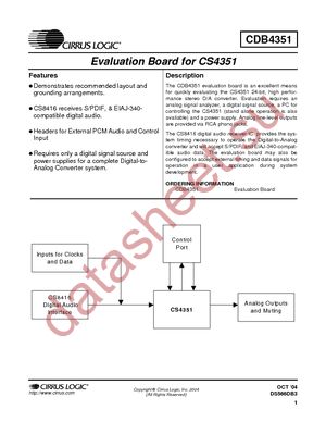 CDB4351 datasheet  